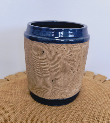 Blue and White textured Vase