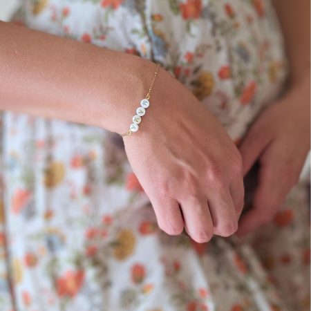 Delicate Handmade Mama Bracelet | 18K Gold Plated Bracelet | Freshwater Pearl