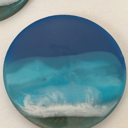 Ocean resin coasters and holder