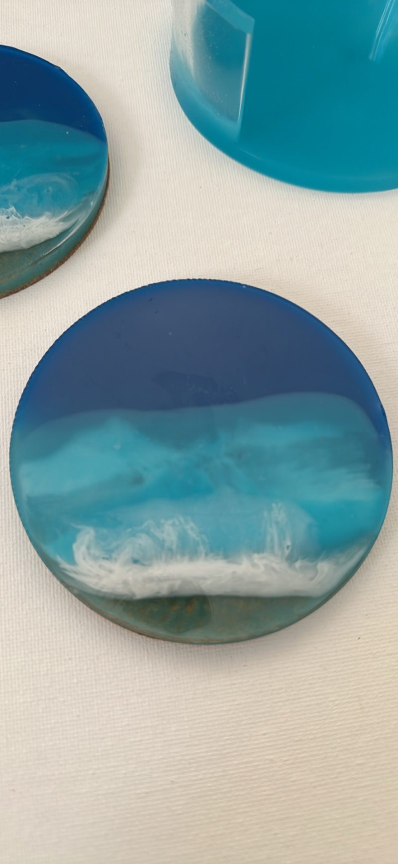 Ocean resin coasters and holder