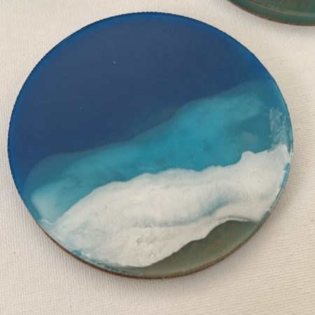 Ocean resin coasters and holder