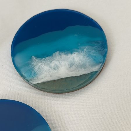 Ocean resin coasters and holder