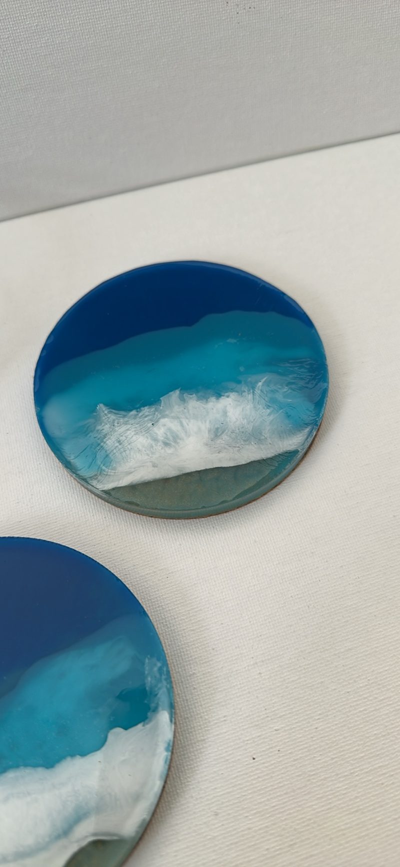 Ocean resin coasters and holder