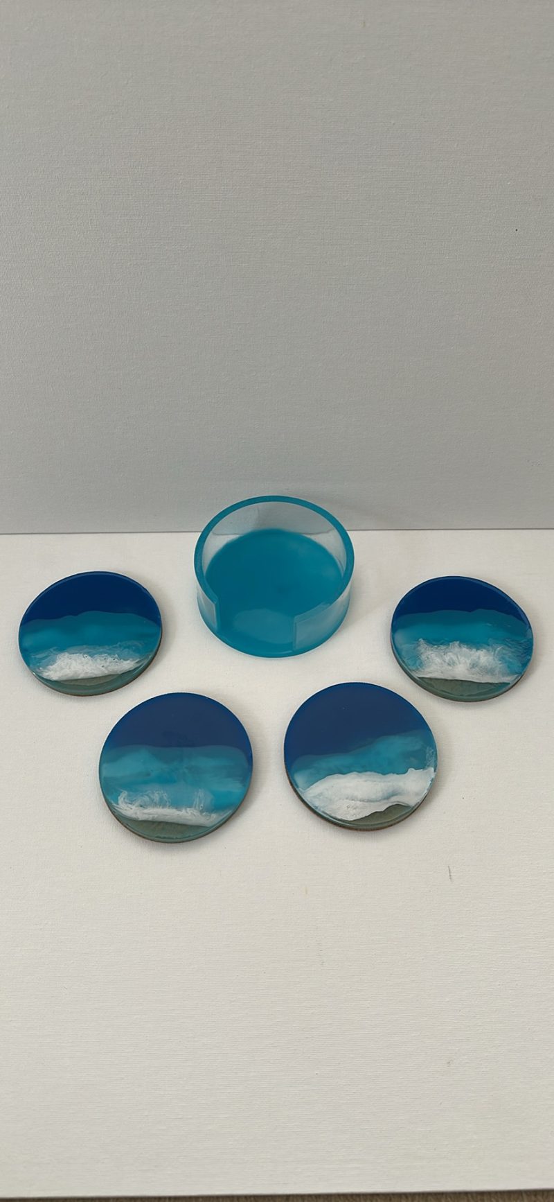 Ocean resin coasters and holder
