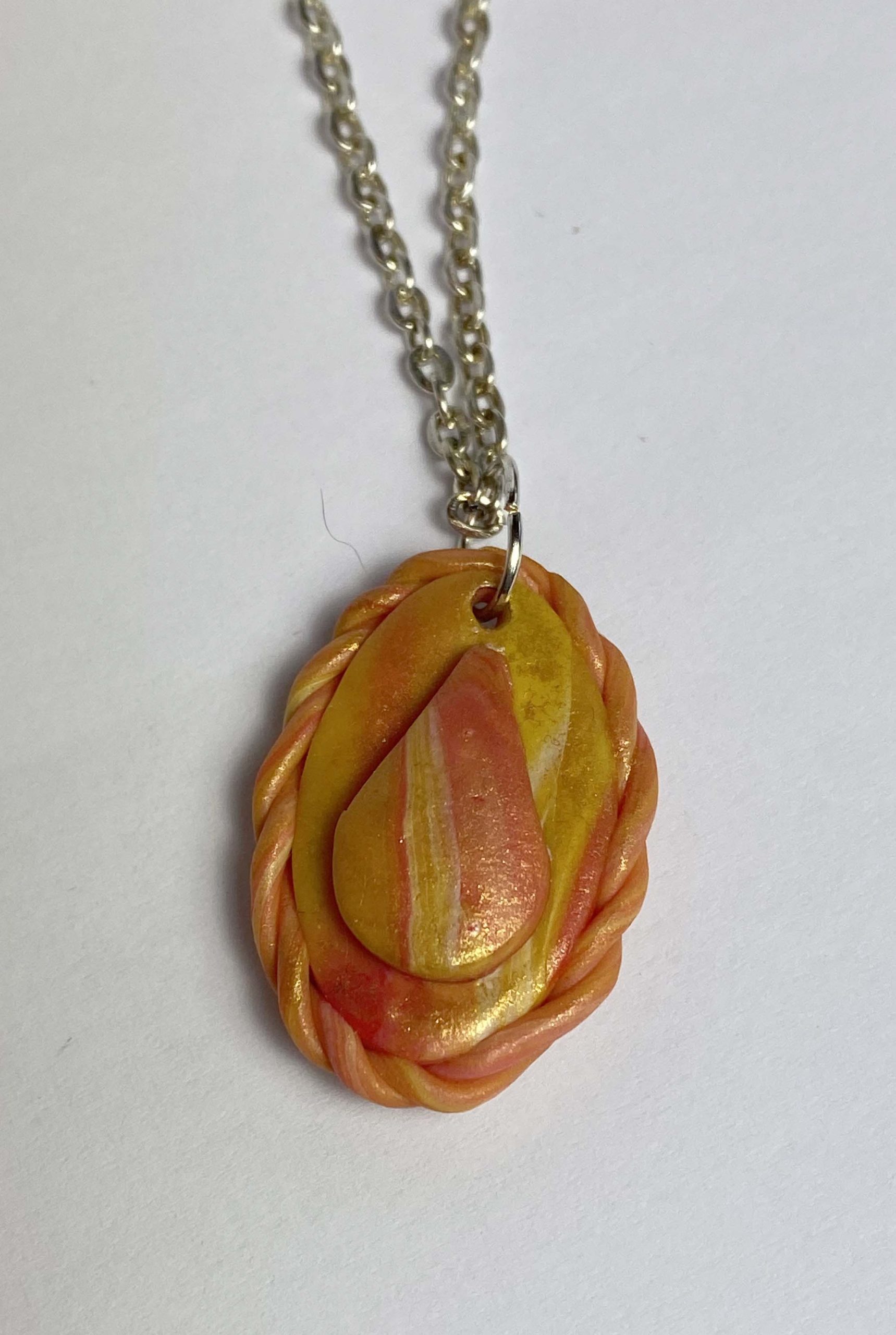 Clearance Pendant: Small hand crafted polymer clay pendant