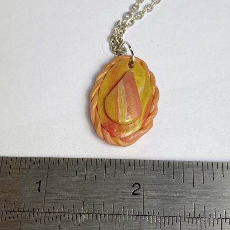 Clearance Pendant: Small hand crafted polymer clay pendant