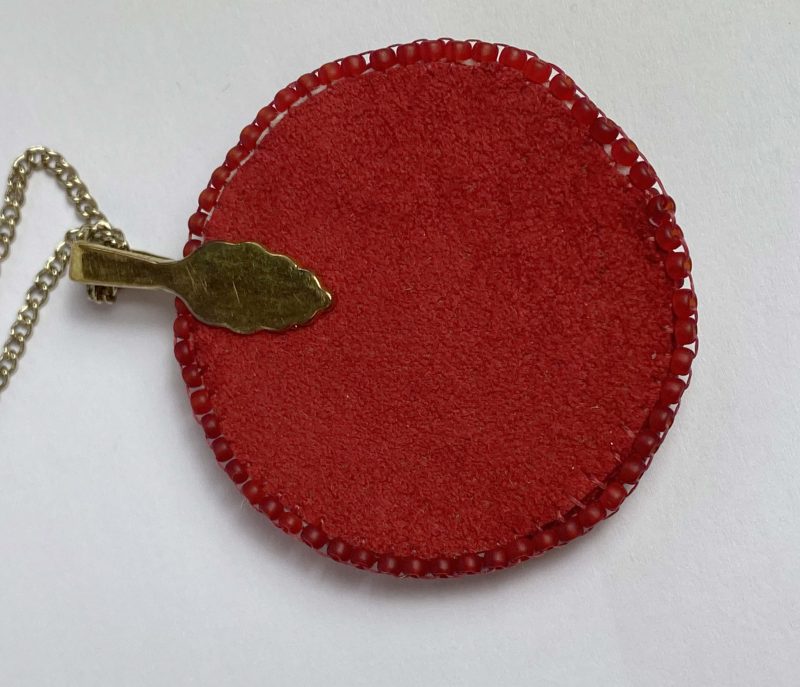 Clearance Pendant: Hand beaded medallion with sparkly glass centre