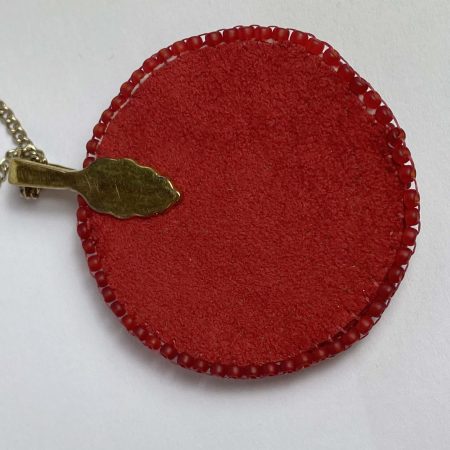 Clearance Pendant: Hand beaded medallion with sparkly glass centre