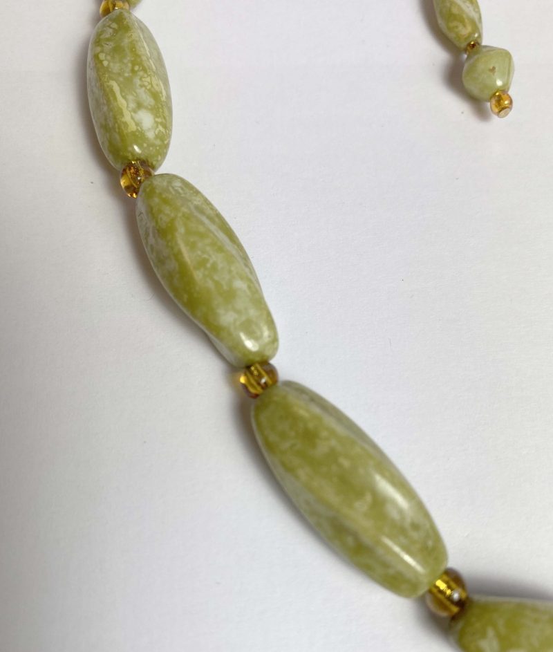 Clearance Necklace Set: Pale green necklace and earrings set
