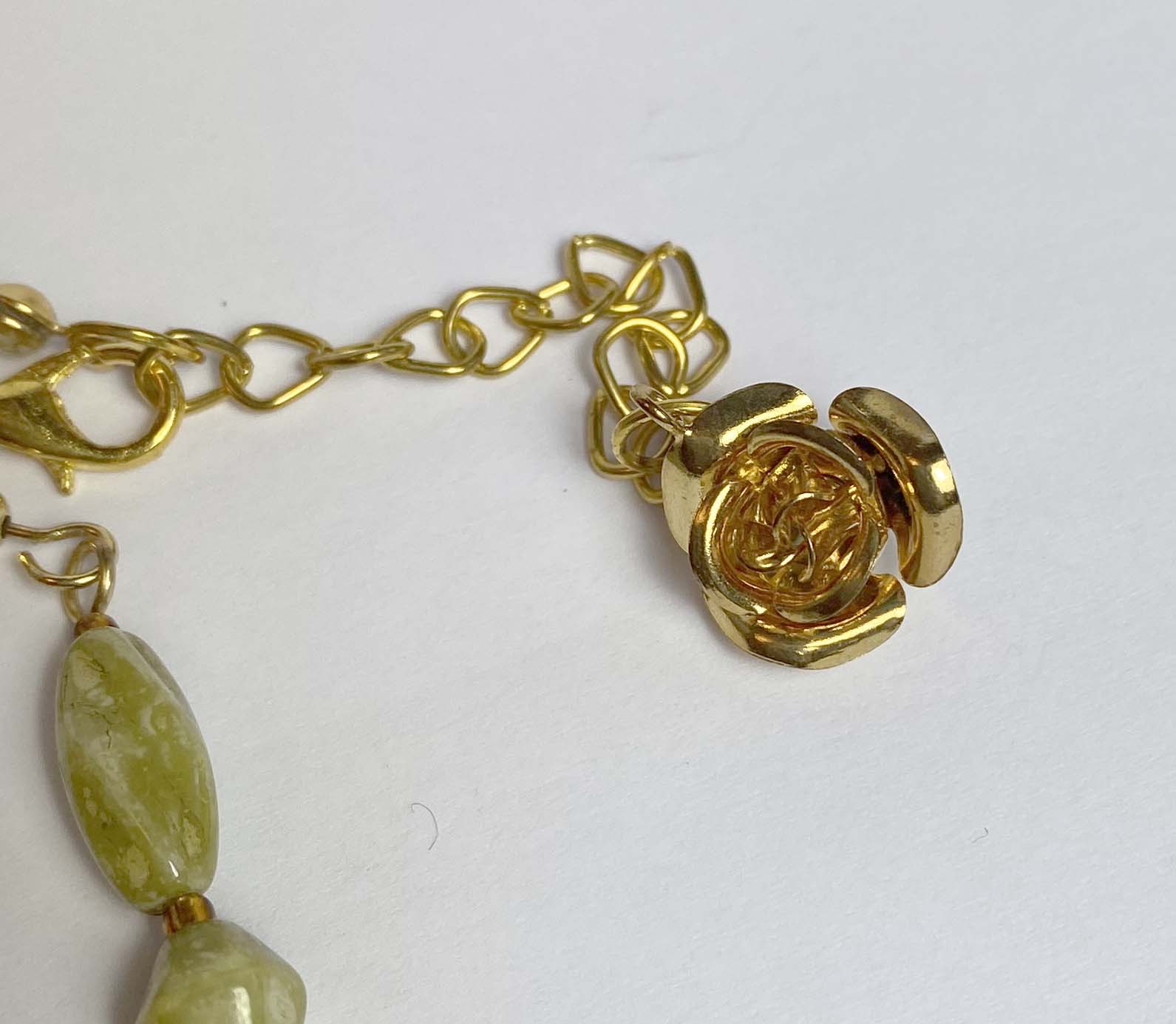 Clearance Necklace Set: Pale green necklace and earrings set