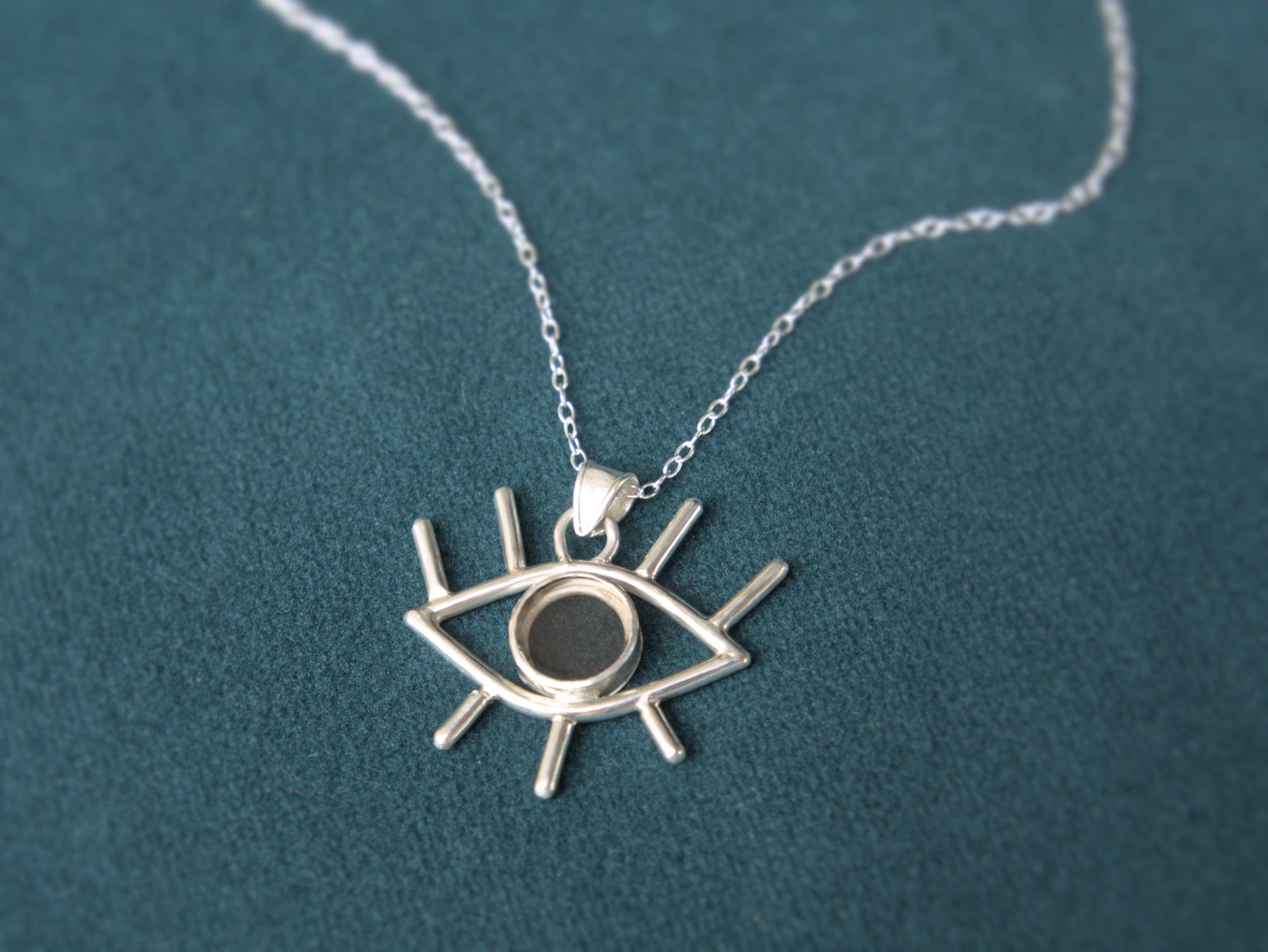 Smoky Quartz and Recycled Silver Eye Pendant