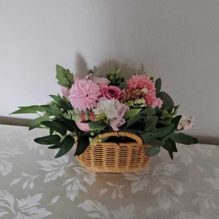 Wall Dusplay:Shades of Pink Faux Floral Arrangement