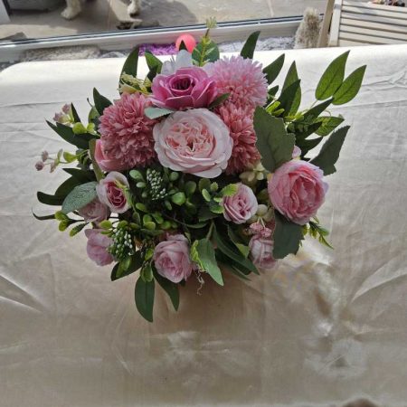 Wall Dusplay:Shades of Pink Faux Floral Arrangement