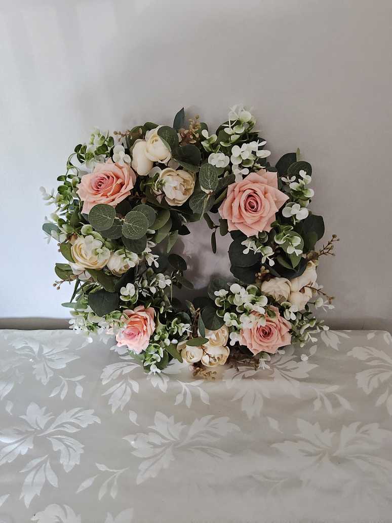 Peach Dream (Faux Floral Wreath)