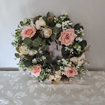 Peach Dream (Faux Floral Wreath)