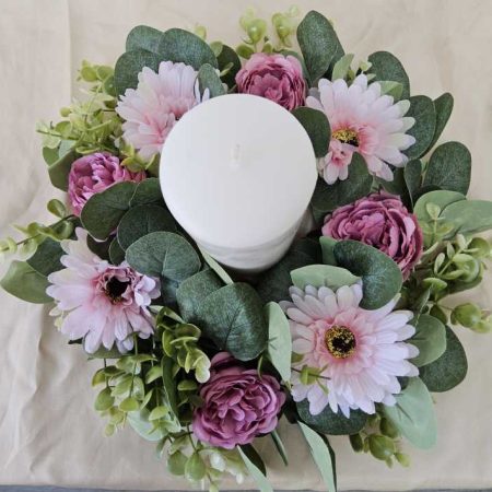 Gerbera Dream (Faux Floral Wreath or Candle Holder)