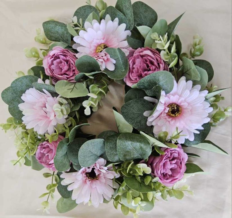 Gerbera Dream (Faux Floral Wreath or Candle Holder)