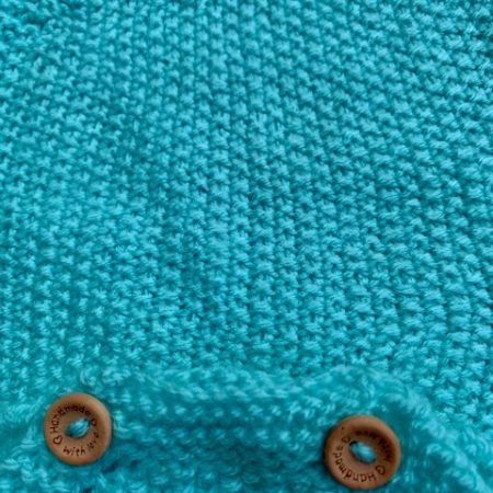 Hand-Knitted Baby Romper in Turquoise Blue 0-3 Months