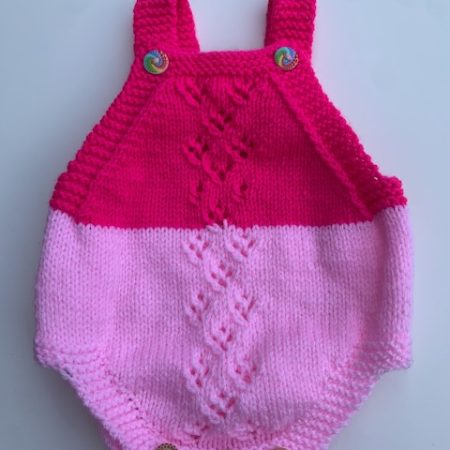 Two tone Pink Detail Front Romper 0-3 Months