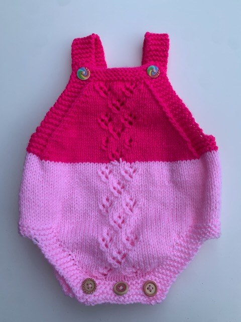 Two tone Pink Detail Front Romper 0-3 Months