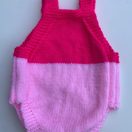 Two tone Pink Detail Front Romper 0-3 Months