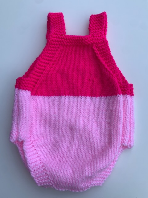 Two tone Pink Detail Front Romper 0-3 Months