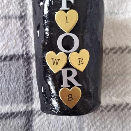 Black two in one vase / pens, brushes holder.