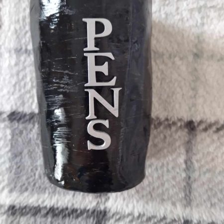 Black two in one vase / pens, brushes holder.