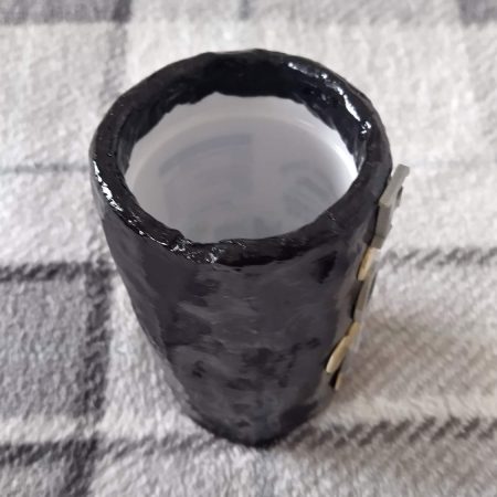 Black two in one vase / pens, brushes holder.
