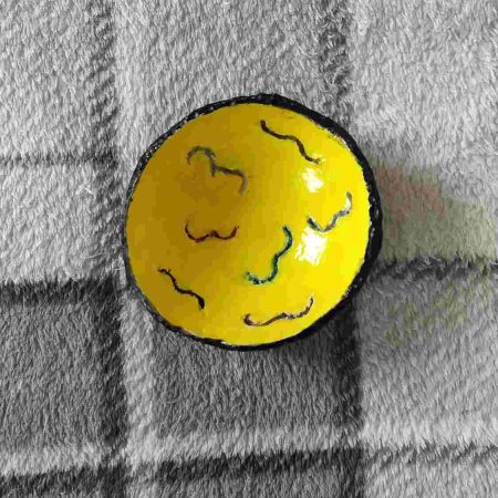 Black and yellow trinket bowl, small.