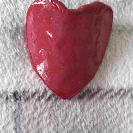 Heart trinket tray, curved, metallic paint, red and other colours