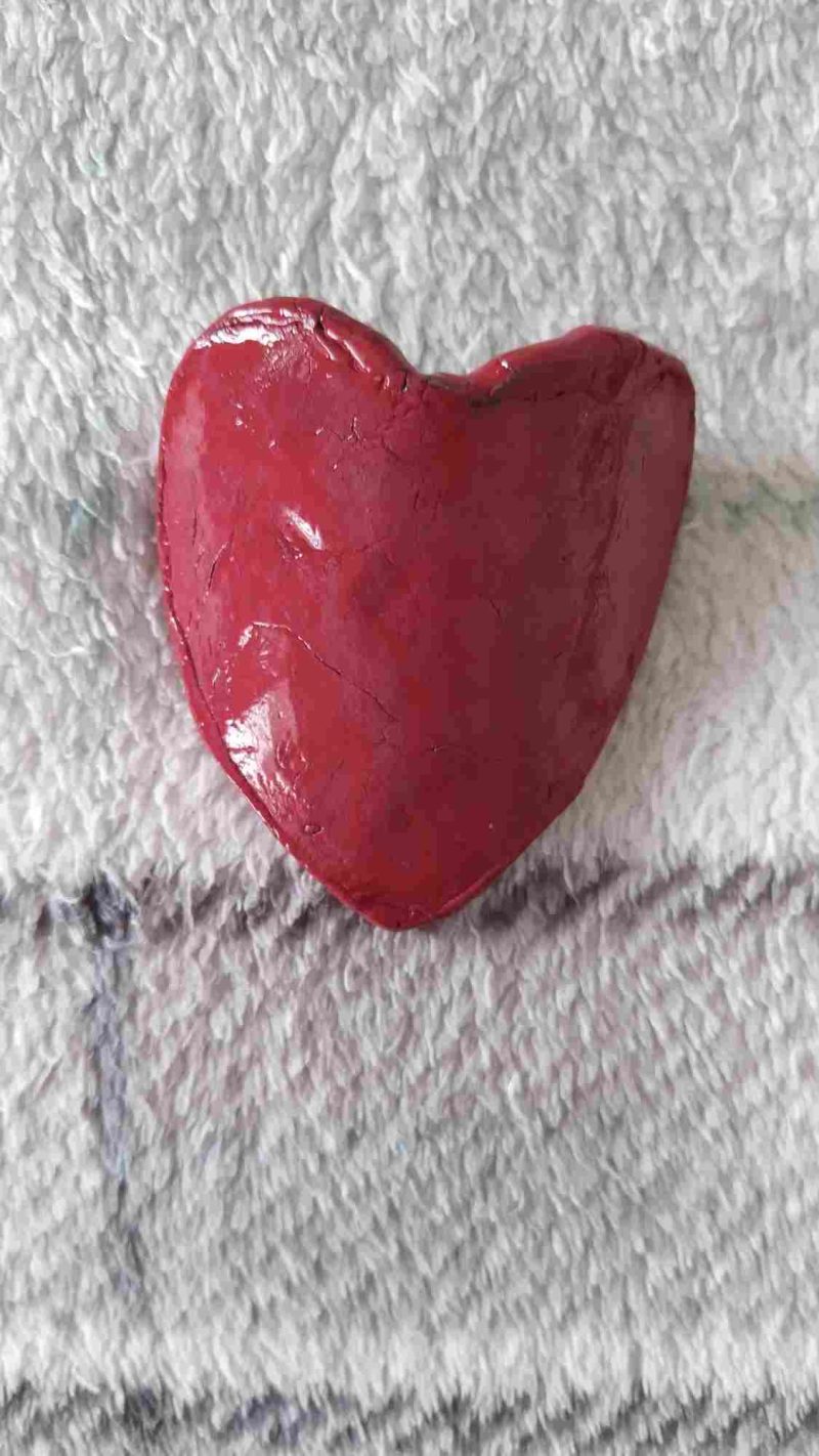 Heart trinket tray, curved, metallic paint, red and other colours