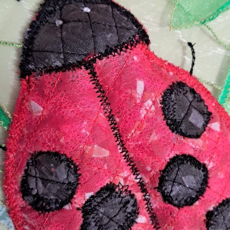 Ladybird design handcrafted framed picture.