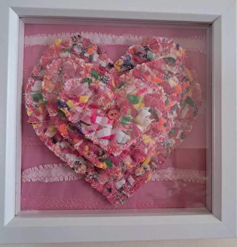 Pink Hearts Design framed picture