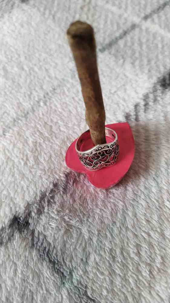 Red ring holder, ring stacker, functional, pleasing, heart, bedside, kitchen, living room, hallway,