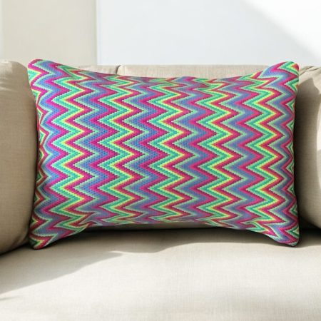 Multicoloured needlepoint cushion