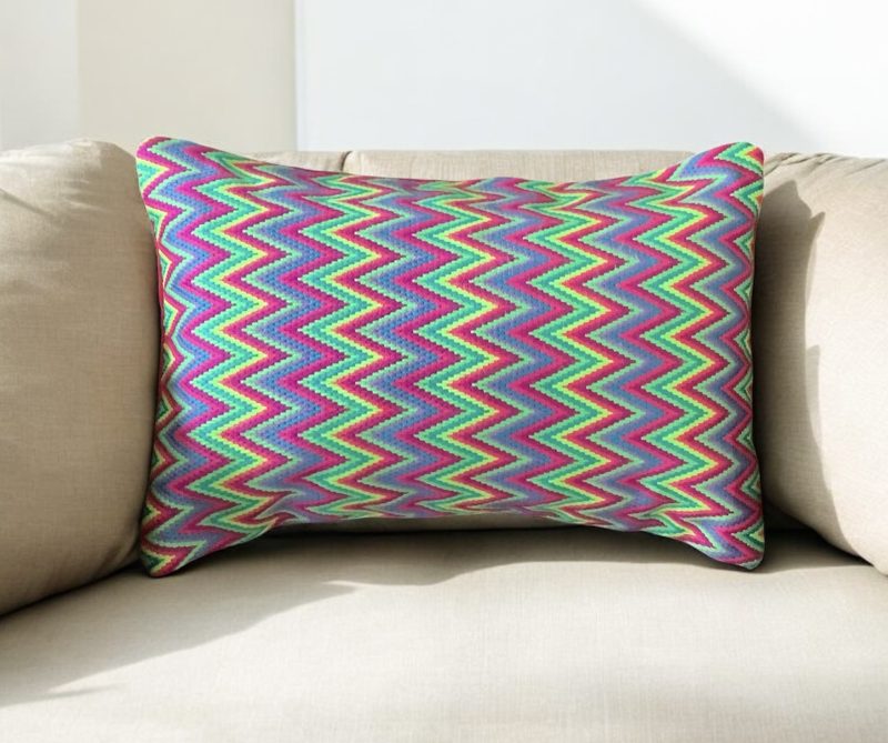 Multicoloured needlepoint cushion