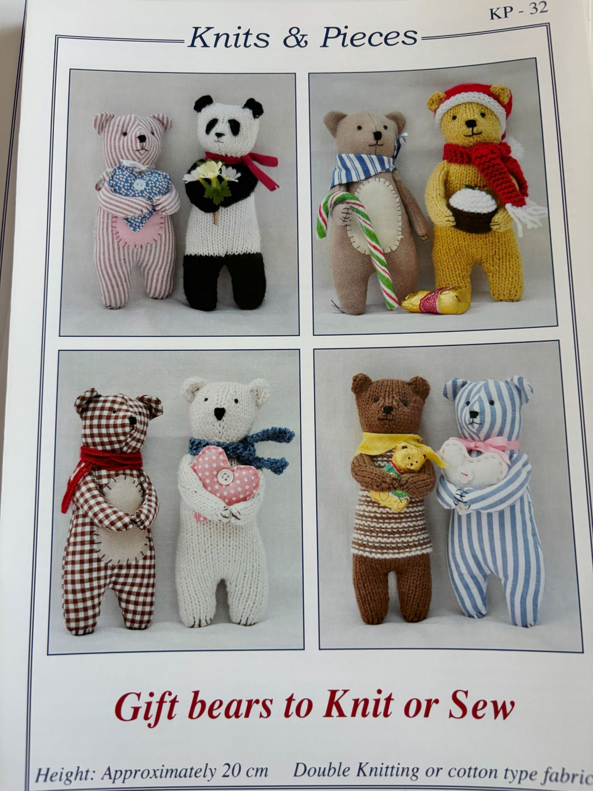 Knitting and Sewing Pattern KP32 Gift Bears
