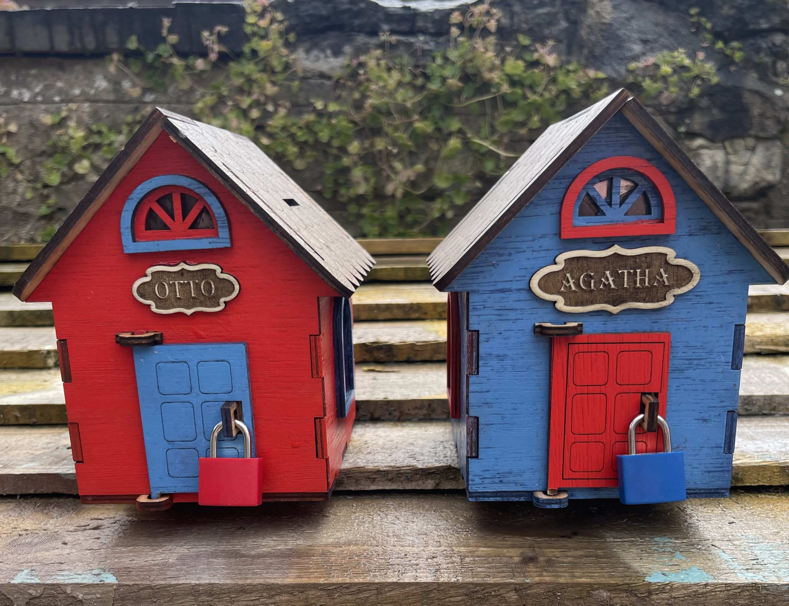 Personalised cottage money box.
