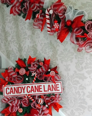 Candy Cane Lane Garland, Sweet Garland, Candy Cane Christmas Garland 🍭