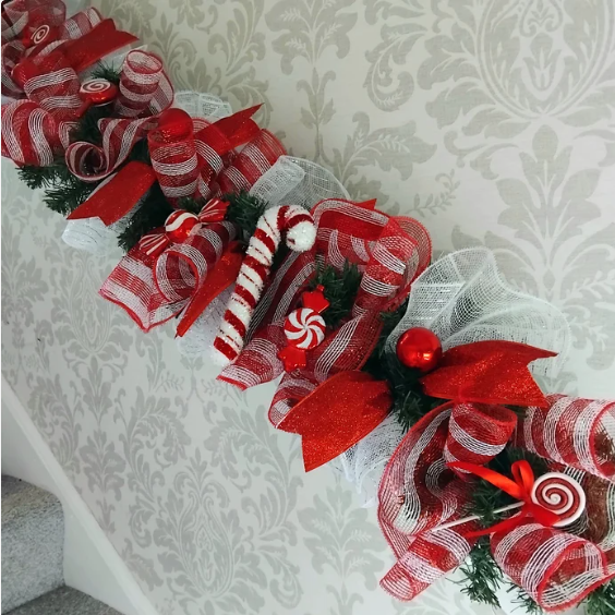 Candy Cane Lane Garland, Sweet Garland, Candy Cane Christmas Garland 🍭