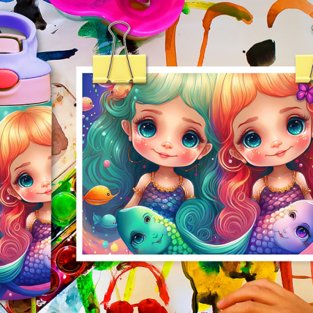 12oz Kids Mermaid Tumbler – Cute Underwater Design Spill-Proof Cup for Girls