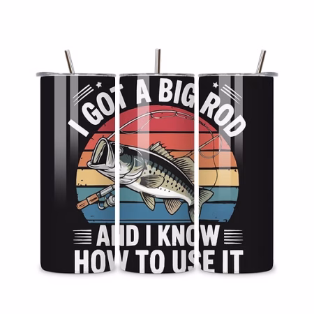 20oz Fishing Rod Tumbler – Gift for Anglers and Outdoor Lovers