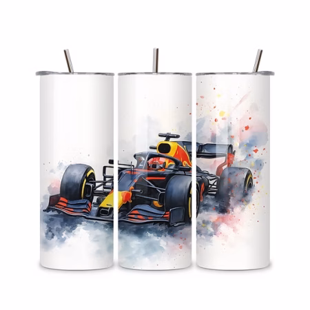 20oz Race Car Tumbler – Fast Cars Travel Cup for F1 Fans