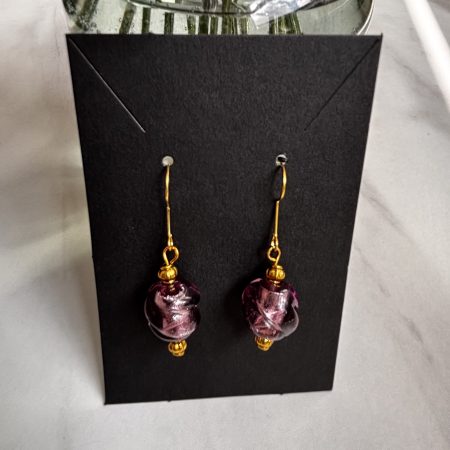 Murano glass style lamp work earrings