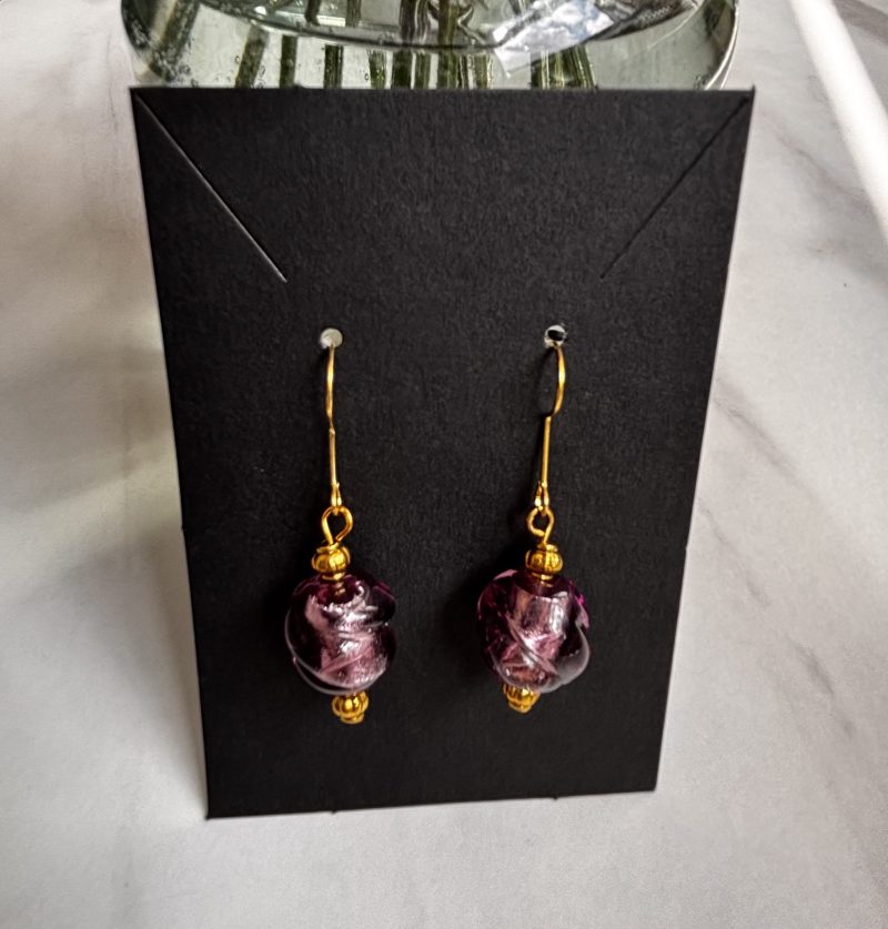 Murano glass style lamp work earrings