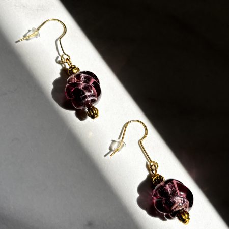 Murano glass style lamp work earrings