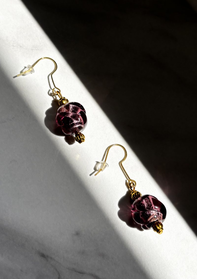 Murano glass style lamp work earrings
