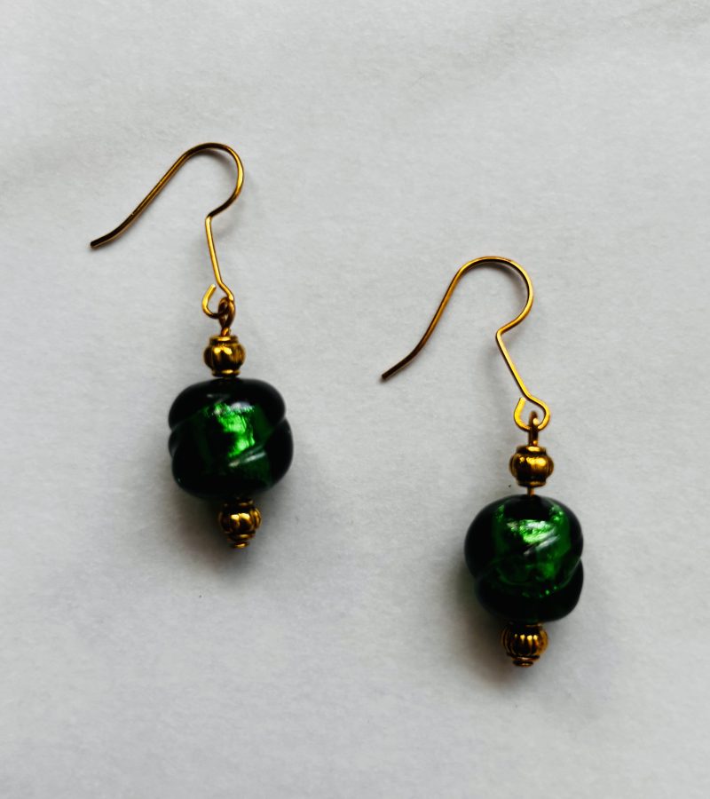 Murano glass style lamp work earrings