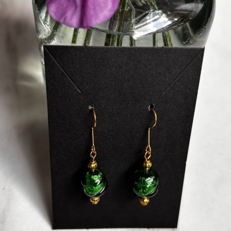 Murano glass style lamp work earrings